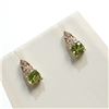 Image 2 : $500 10K  Peridot(1ct) Diamond(0.04ct) Earrings