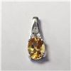 Image 1 : $160 Silver Citrine & Diamond Pendant