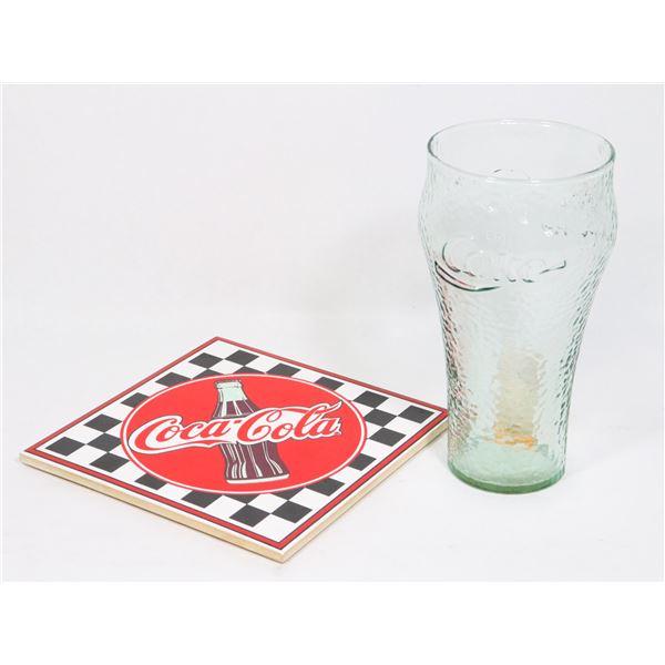 COLLECTORS COA COLA COLD DRINK GLASS & CORK HOT PA