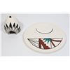 Image 2 : 2PC HAND DECORATED NATIVE ART PIECE