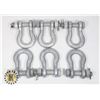 Image 1 : BUNDLE OF 6 SHACKLES  (5/8" BOLT, 7/8" OPENING,