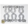 Image 1 : BUNDLE OF 6 SHACKLES  (5/8" BOLT, 7/8" OPENING,