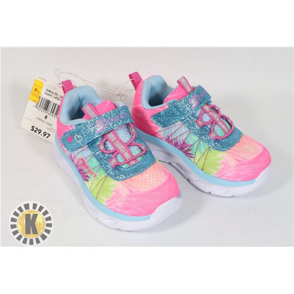 NEW  GIRLS SIZE 8 MEMORY FOAM LIGHT-UP SPORT SHOE