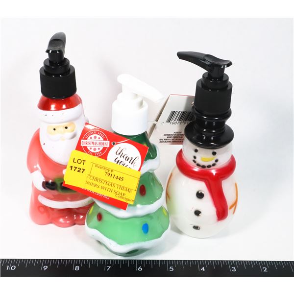 3 NEW CHRISTMAS THEME DISPENSERS WITH SOAP