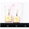 Image 1 : NEW EGGS AND TOAST THEME DROP EARRINGS