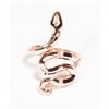 Image 1 : NEW ROSE GOLD TONE RHINESTONE SNAKE RING SIZE 7
