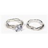 Image 1 : NEW 2PC SILVER TONE, RHINESTONE ROPE DESIGN RINGS