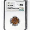 Image 1 : 1891 Indian Head Cent NGC MS62 RB
