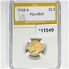 Image 1 : 1925-D $2.50 Gold Quarter Eagle PGA MS65