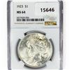 Image 1 : 1923 Silver Peace Dollar NGC MS64