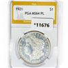 Image 1 : 1921 Morgan Silver Dollar PGA MS64 PL