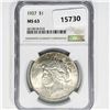 Image 1 : 1927 Silver Peace Dollar NGC MS63