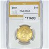 Image 1 : 1907 $10 Gold Eagle PGA MS64
