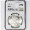 Image 1 : 1923 Silver Peace Dollar NGC MS63