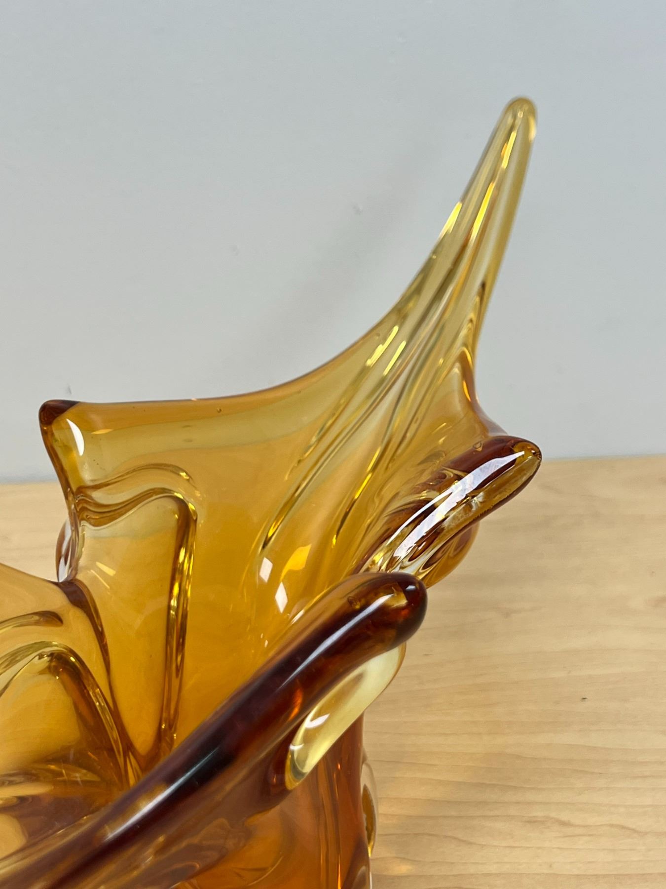 Vintage Gold Yellow Chalet / Lorraine / Edag Canadian Art Glass Centerpiece
