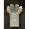Image 1 : Beautiful Heavy Textured Art Glass Vase (approx: 7.5" tall 7" wide)