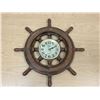 Image 1 : Nautical Ship Wheel / Captains Wheel Wall Clock - approx: 21". Appears working