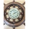Image 2 : Nautical Ship Wheel / Captains Wheel Wall Clock - approx: 21". Appears working