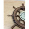 Image 4 : Nautical Ship Wheel / Captains Wheel Wall Clock - approx: 21". Appears working