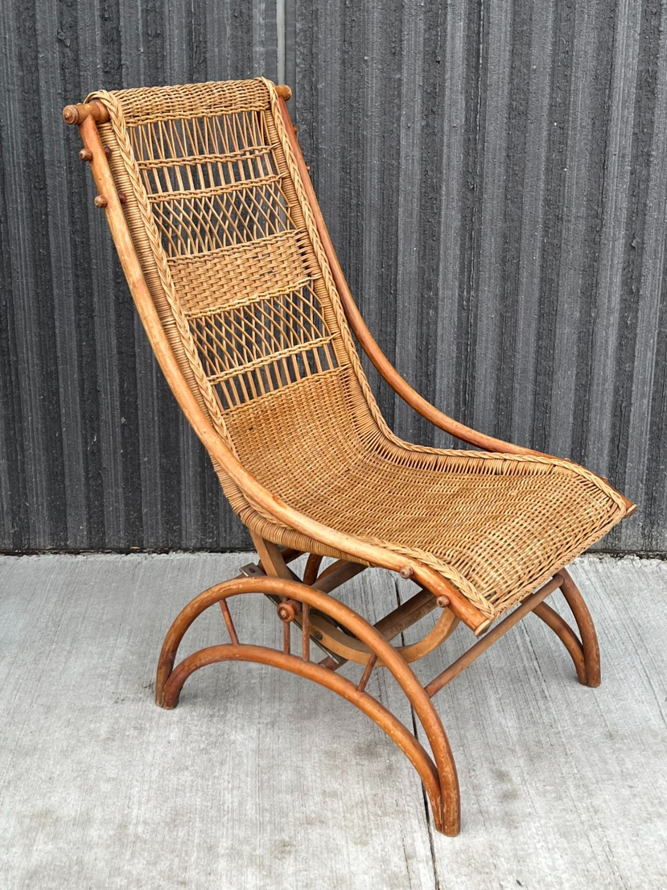 Antique Rattan / Wicker Rocking Chair