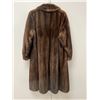 Image 6 : Brown Fur Coat with Matching Hat (about: 17" shoulder to shoulder; 42" shoulder to bottom)
