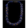 Image 1 : ANCIENT ROMAN BLUE GLASS BEADS NECKLACE 1ST CENTURY