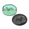 Image 1 : ANCIENT ROMAN GREEN GLASS LION INTAGLIO BEAD 1ST CENTURY