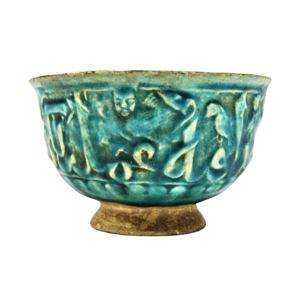 ISLAMIC SELJUK CALLIGRAPHIC GLAZED BOWL 13TH CENTURY