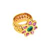 Image 1 : A RARE MUGHAL PINK RUBY GOLD RING FLOWER SHAPED 19TH CENTURY