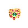 Image 4 : A RARE MUGHAL PINK RUBY GOLD RING FLOWER SHAPED 19TH CENTURY