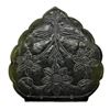 Image 2 : A LARGE MUGHAL CARVED GREEN JADE PENDENT 17TH CENTURY