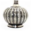 Image 2 : MUGHAL DECCAN BIDRI SILVER-INLAID BOTTLE SURAHI 18TH CENTURY