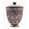 Image 1 : ANTIQUE KASHMIRI ENAMEL BRASS CUP WITH COVER 19TH CENTURY