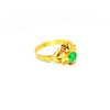 Image 1 : A HIGH QUALITY CUT GREEN EMERALD SET IN A SOLID GOLD RING