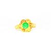 Image 3 : A HIGH QUALITY CUT GREEN EMERALD SET IN A SOLID GOLD RING