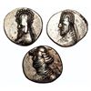 Image 1 : LOT OF 3 NICE ANCIENT PARTHIAN EMPIRE SILVER DRACHMS