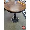 Image 2 : Round Oak Top / Cast Iron Base Pedestal Table (29"H x 24" Dia) (SEE PICS!)