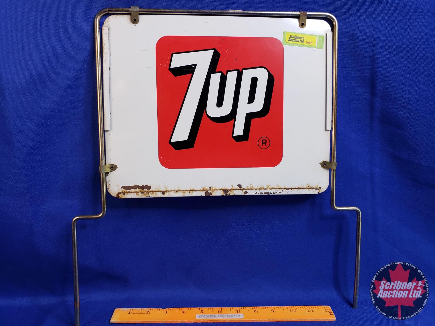 Wire Rack Topper Sign Double Sided 7-UP Metal Rack Topper Sign (12