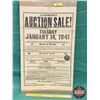 Image 1 : Vintage Auction Sale Bill "Mrs Henry Stoffel" January 14, 1941 : L.D. Long, Auctioneer (22-1/2"H x 1