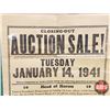 Image 2 : Vintage Auction Sale Bill "Mrs Henry Stoffel" January 14, 1941 : L.D. Long, Auctioneer (22-1/2"H x 1