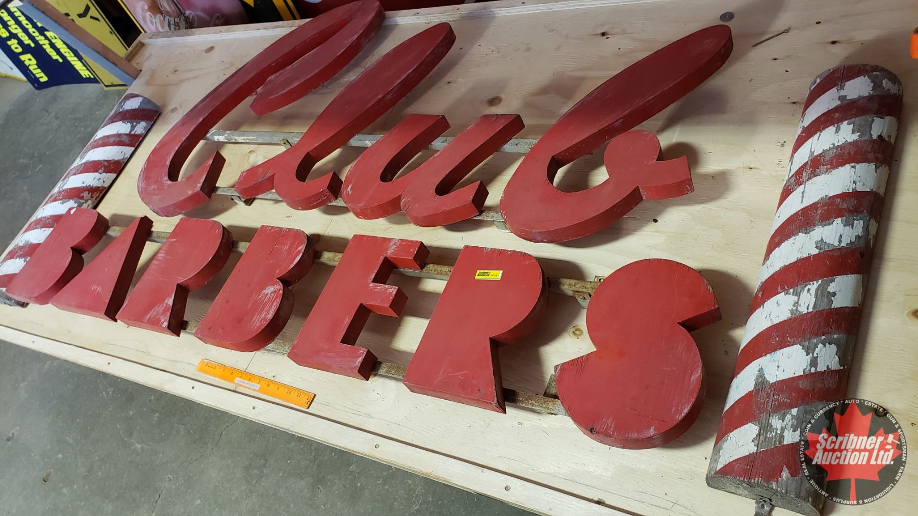 Wooden Raised Lettering Signage on Metal Frame: