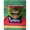 Image 1 : "Super Shield" Motor Oil 2 Gal Tin (11-1/2"H x 8-1/2"W x 5-1/2"D) (SEE PICS!)