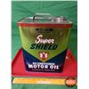 Image 3 : "Super Shield" Motor Oil 2 Gal Tin (11-1/2"H x 8-1/2"W x 5-1/2"D) (SEE PICS!)