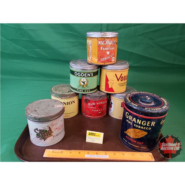 Tobacco Tins - Variety (8): Incl. Ogden's, Granger, Old Virginia, Spud, Vogue, etc ! (SEE PICS!)