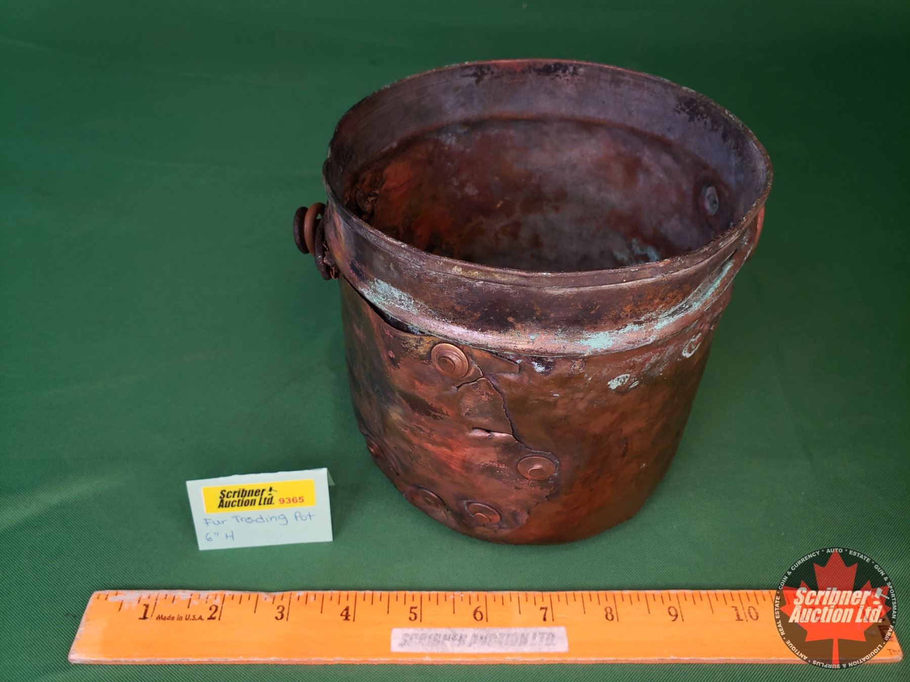 Hammered Copper Fur Trading Pot 6 H SEE PICS hammered-copper-fur-trading-pot-6-h-see-pics