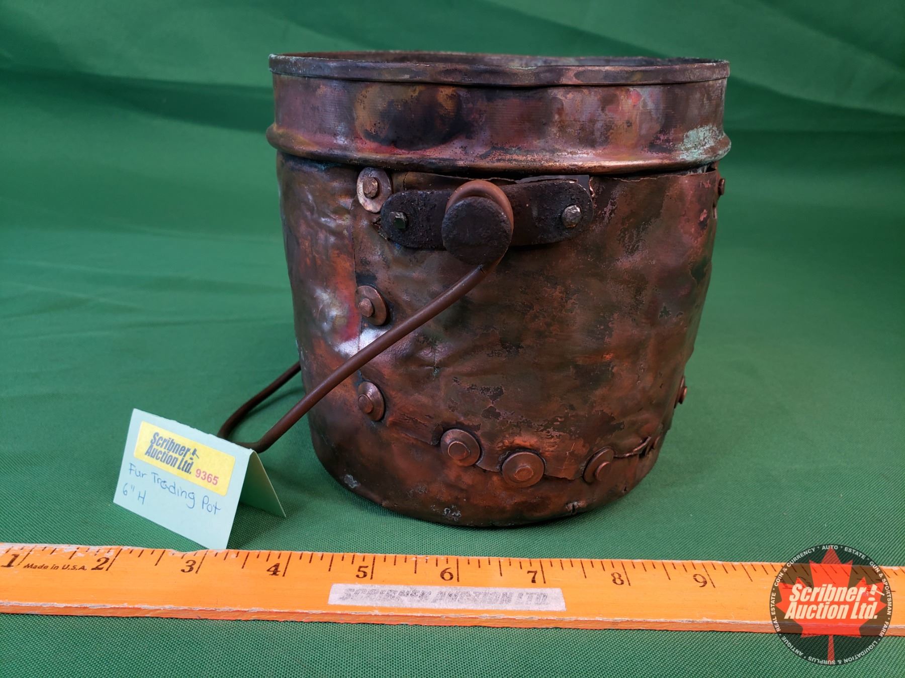 Hammered Copper Fur Trading Pot 6 H SEE PICS hammered-copper-fur-trading-pot-6-h-see-pics