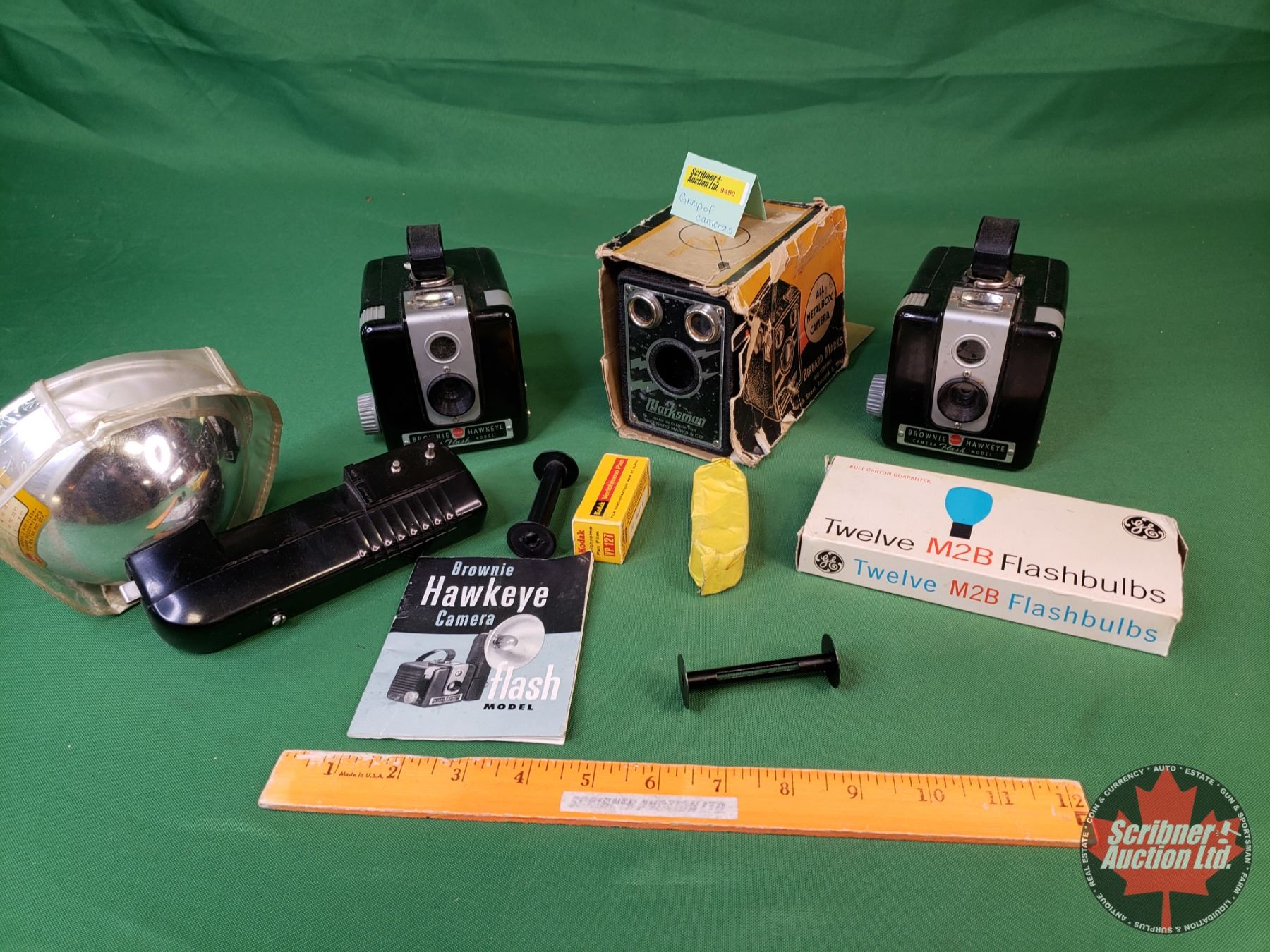 Filmore Box Camera Vintage Photography Combo: 3 Box Cameras, Flashbulbs, Film, etc! (SEE ...