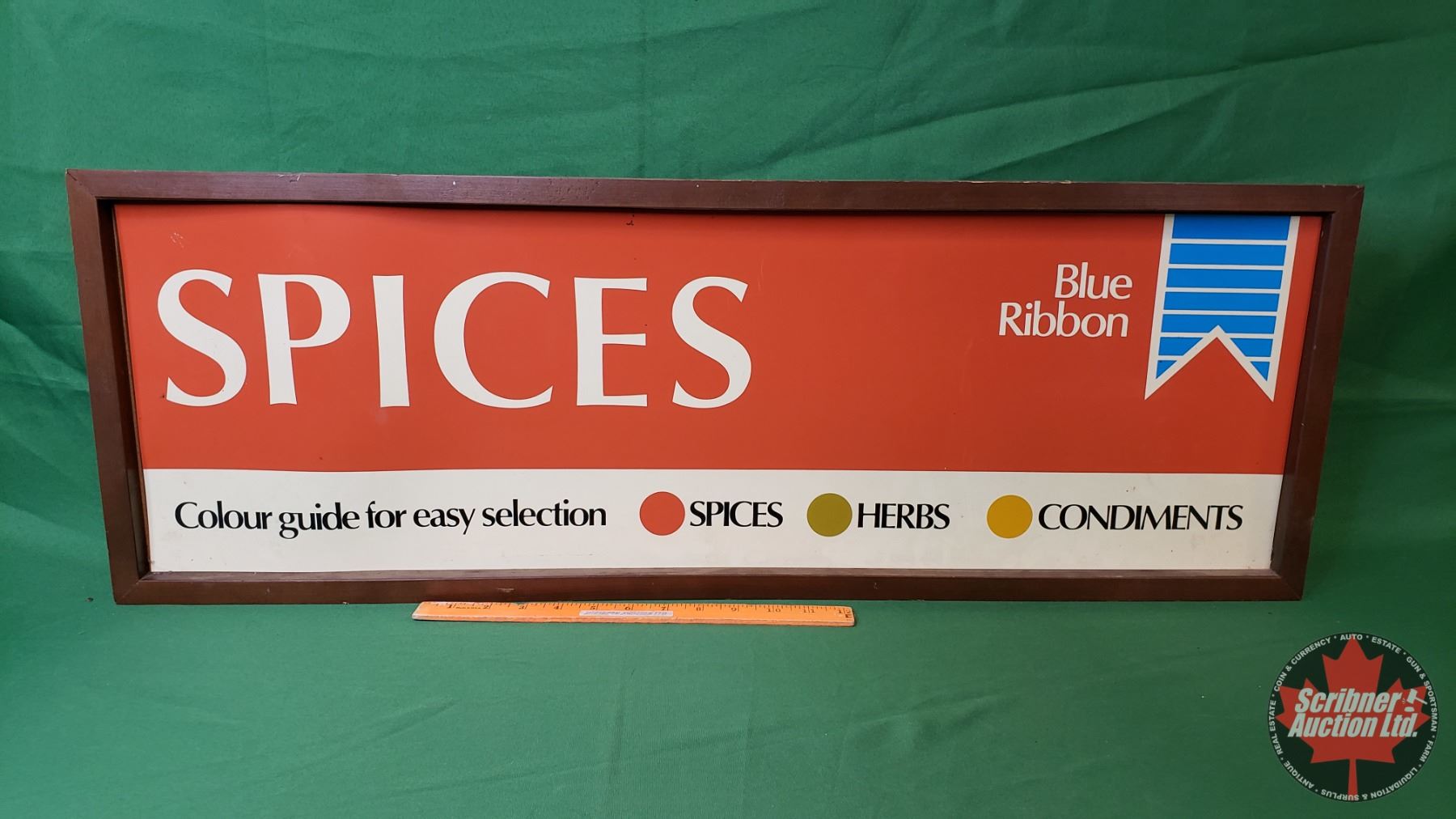 Spises Ribbon Blue Ribbon SPICES (Cardboard Ad - Color Guide for Easy Selection ...