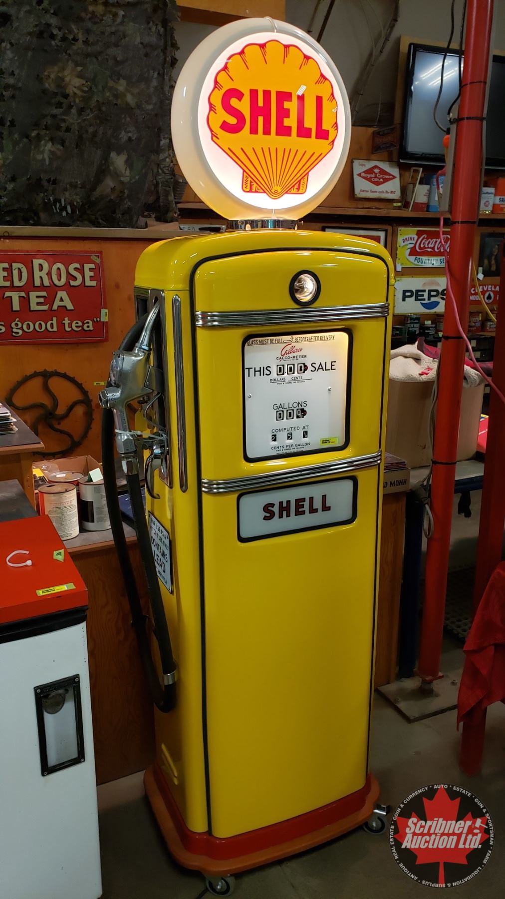 SHELL Gas Pump : Gilbarco (Restored / Lights Up) (c/w Custom Built ...