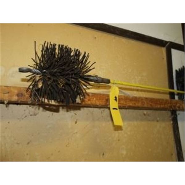 CHIMNEY SWEEP BRUSH, C/W EXTENSIONS